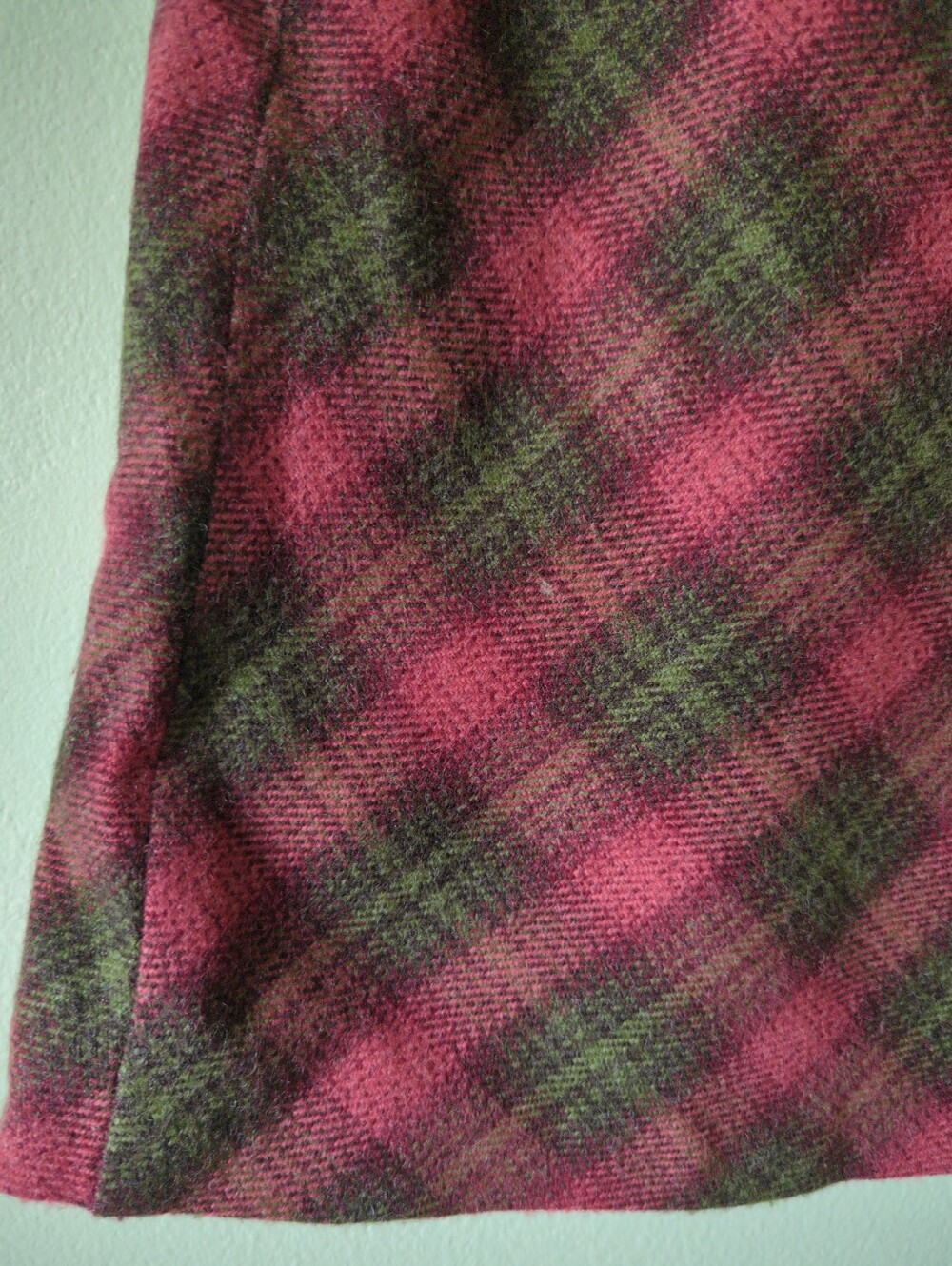 Vintage 90s Smart Set Plaid Mini Skirt A Line Warm Winter Medium - Picture 7 of 9